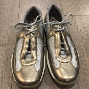 Prada America’s Cup Metallic Shoes